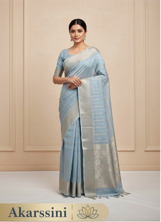 Premium Linen Cotton Saree with Zari Work